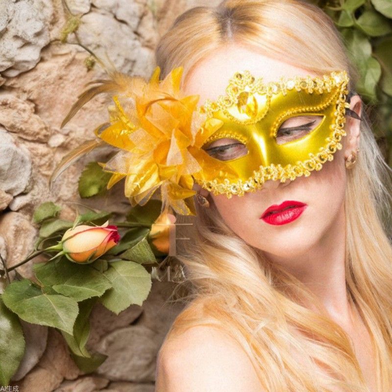 Maschera da principessa Lily di Halloween, festa in maschera a Venezia, spettacolo, festa, mezza maschera facciale_voghion.com
