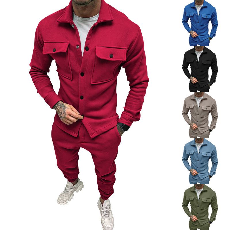 Herbst und Winter neue Knopf Wildleder Herren trendige Casual Anzug Männer_voghion.com