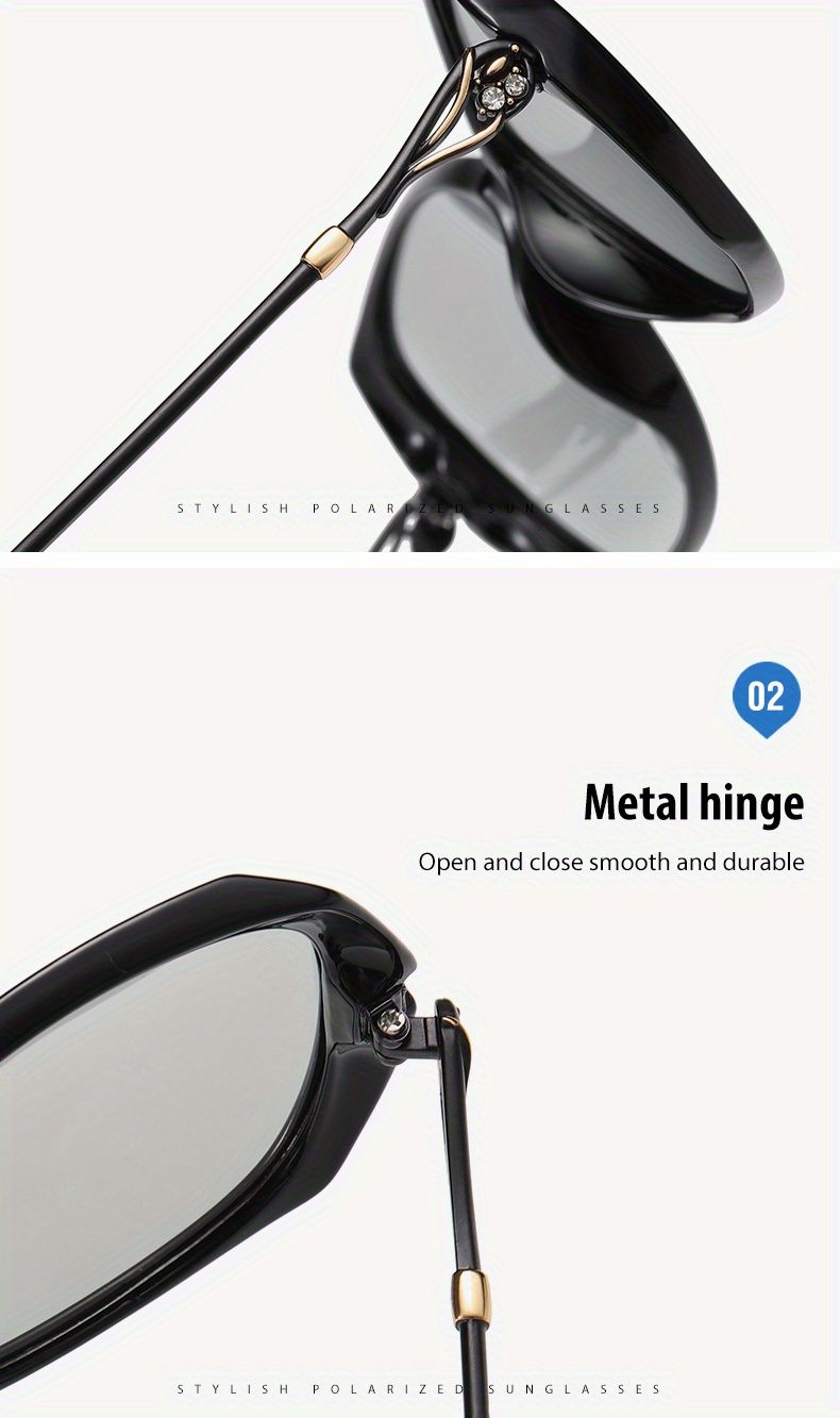 Modische HD-Photochrom-Sonnenbrille für Damen, polarisierte Gläser für Autofahren und Reisen, übergroße, ultraleichte Luxus-Sonnenbrille für Damen_voghion.com