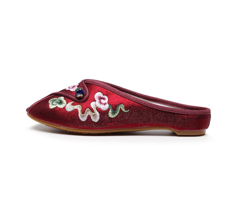 Pantofi din pânză brodați, papuci de vară din material textil exterior, nori de bun augur în stil chinezesc, pantofi pentru femei cu gură de pește_voghion.com
