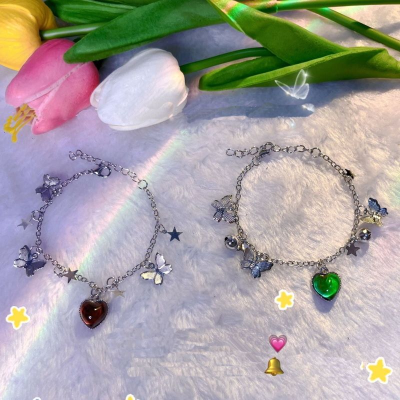 Eenvoudige temperatuurgevoelige, van kleur veranderende hartvormige hangerketting voor vrouwen, modieuze chokerhalsketting, sieradenfeest_voghion.com