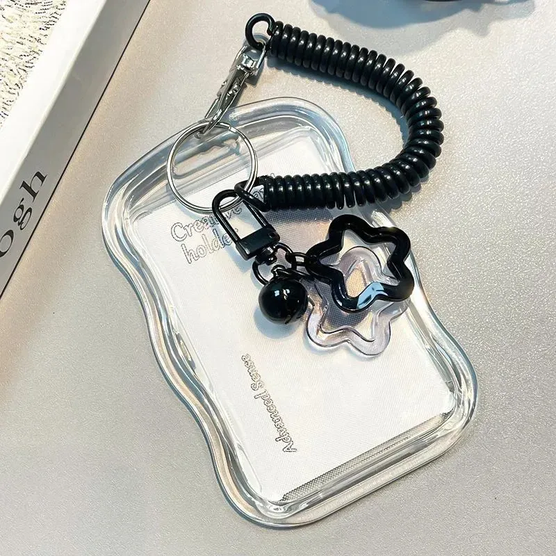 Creative Kpop Pocard Transparent Holder Keychain Sleeves Bus Student Card Case Po Protector 250414_voghion.com
