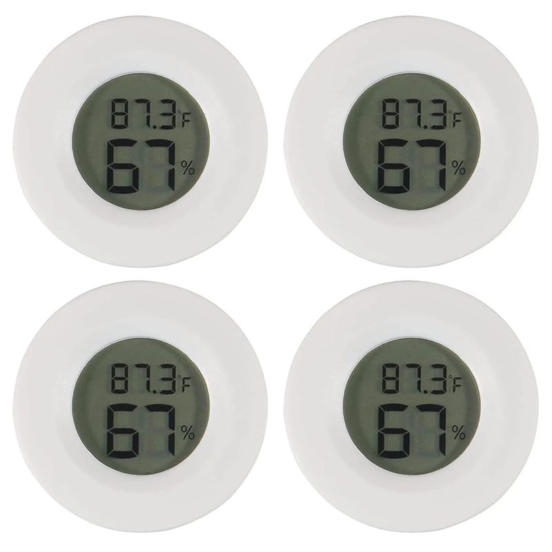2/4 Stück Mini-Hygrometer-Thermometer, Fahrenheit Oder Celsius-Messgerät, Digitaler LCD-Monitor, Runder Luftfeuchtigkeits- Und_voghion.com