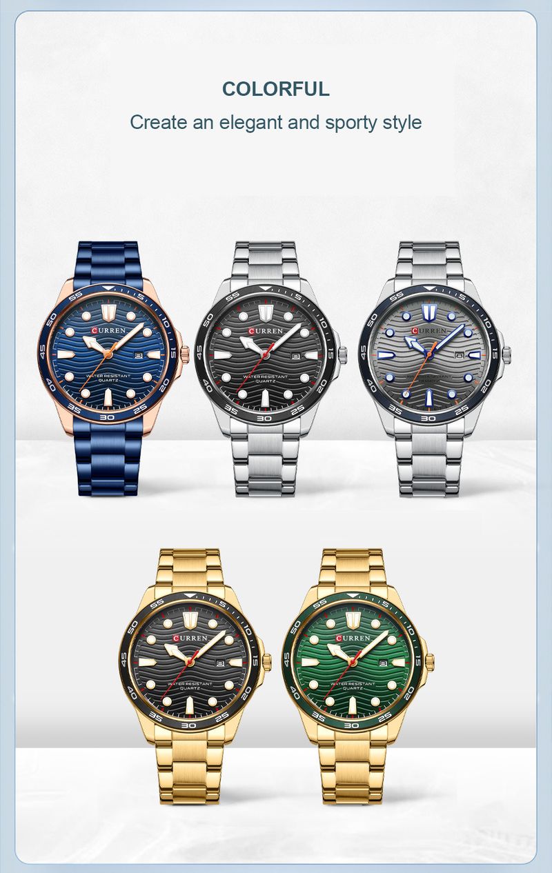 Lässige, wasserdichte Quarzuhr für Herren mit Datumsfunktion, rundem, großem Zifferblatt, Edelstahlarmband, Mineralglas, modische Armbanduhr für den Alltag_voghion.com