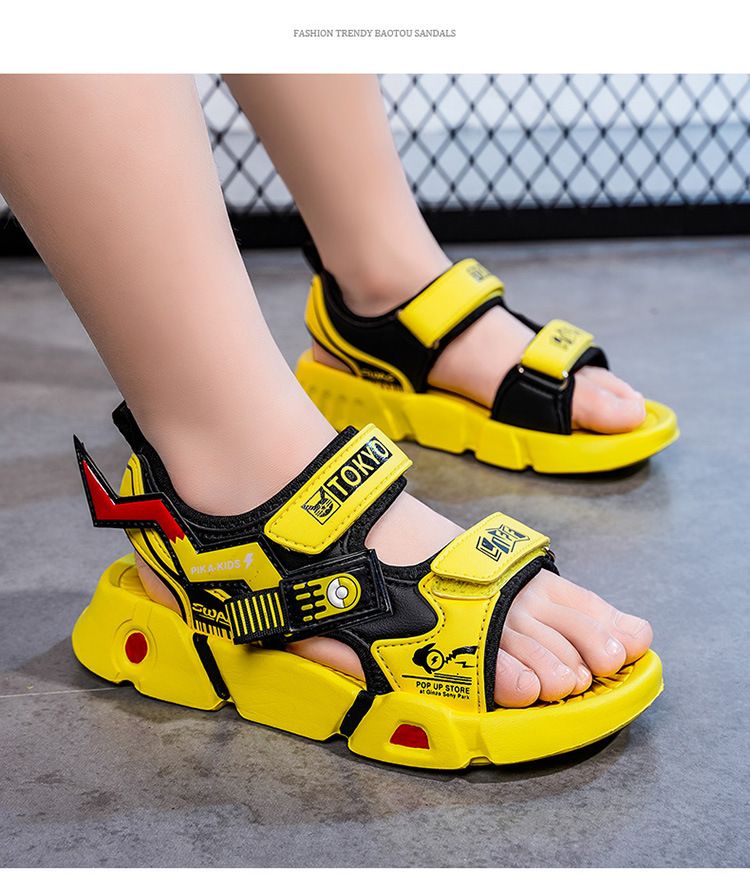 Sandalen männlich 2024 Neue Sommer hübsche mittlere und große Strand atmungsaktive Grundschule Kinderschuhe_voghion.com