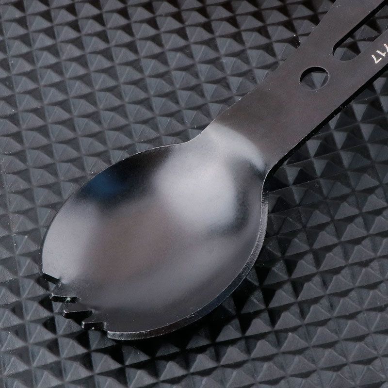 Cubiertos multifuncionales para el hogar, juego pequeño recto de acero inoxidable, cuchillo, cuchara y silbato._voghion.com