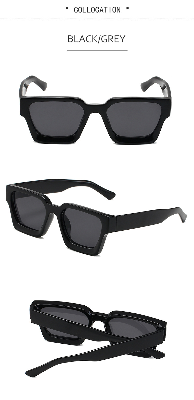 Lunettes de soleil carrées à monture épaisse – Lunettes PC surdimensionnées tendance pour hommes et femmes, tendances de la mode, très populaires_voghion.com