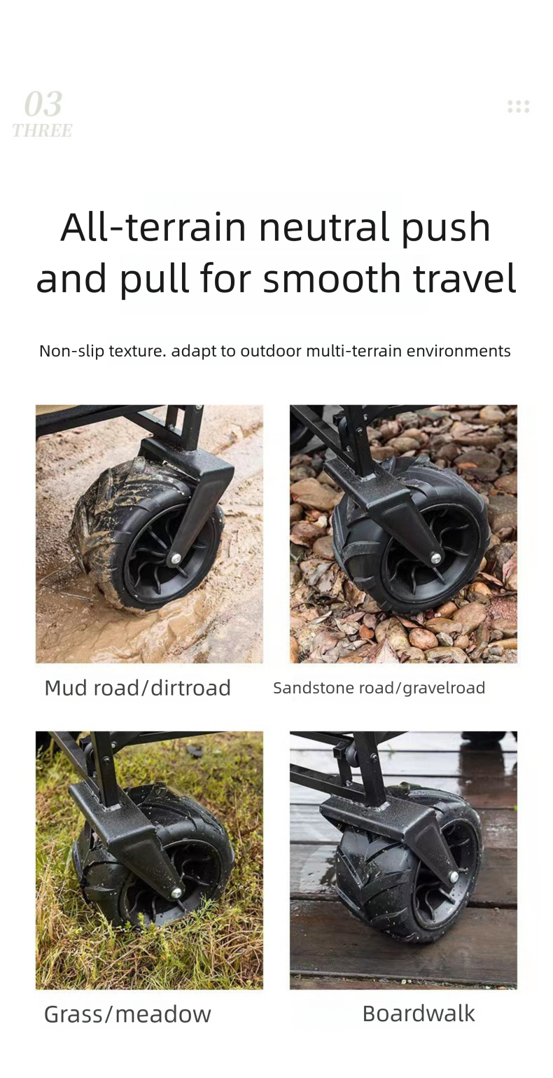 Outdoor Folding Extra Large Camping Handcart Small Picnic Table Board Camp Cart Trailer_voghion.com