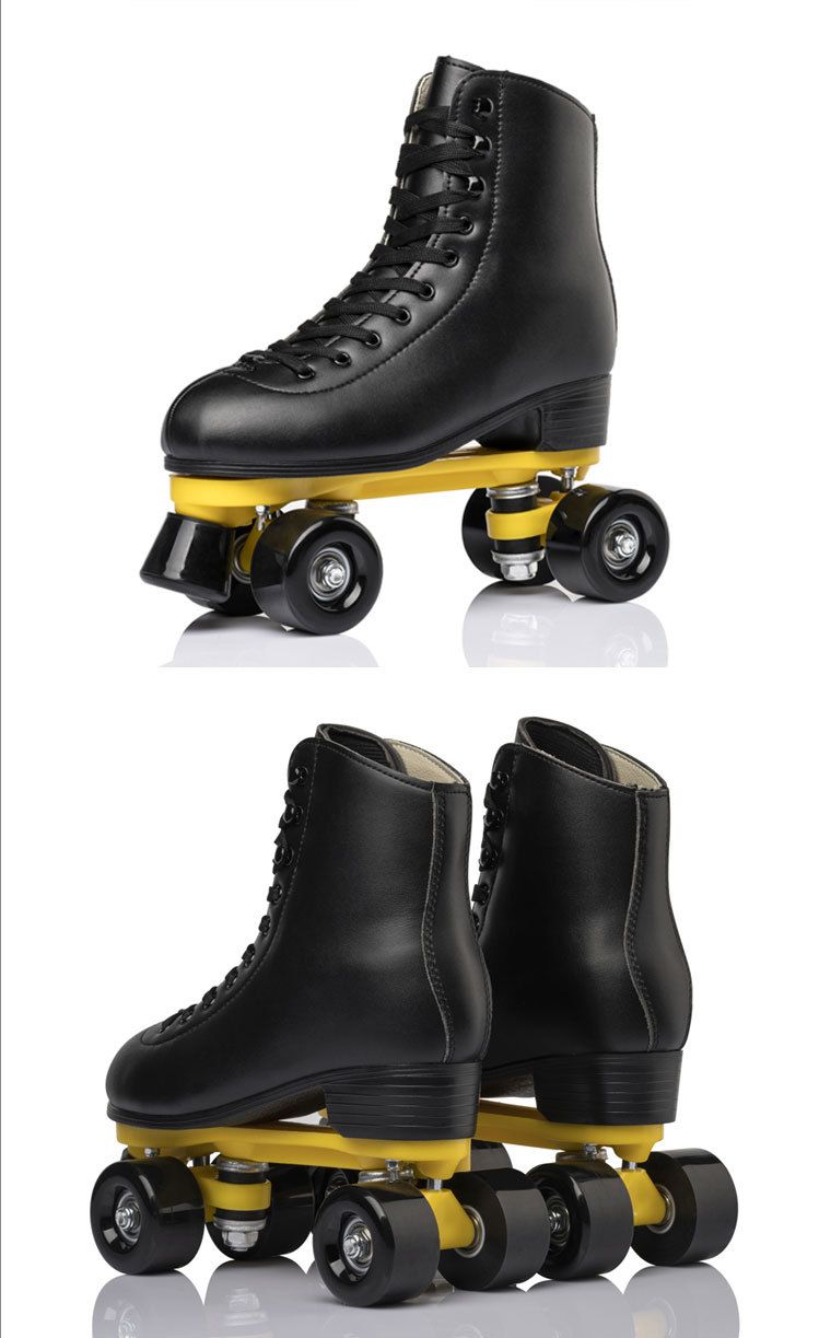 Men's and women's double row Breathable comfortable roller skates PU wheel green durable_voghion.com