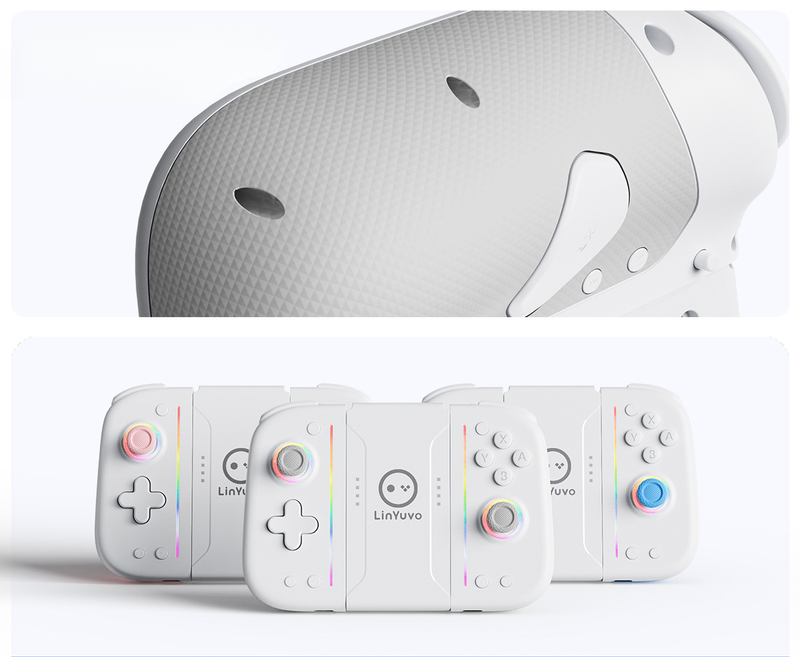 Yuvo Switch Joy Con mechanical button with adhesive backing, colorful LED macro function, Bluetooth game controller_voghion.com
