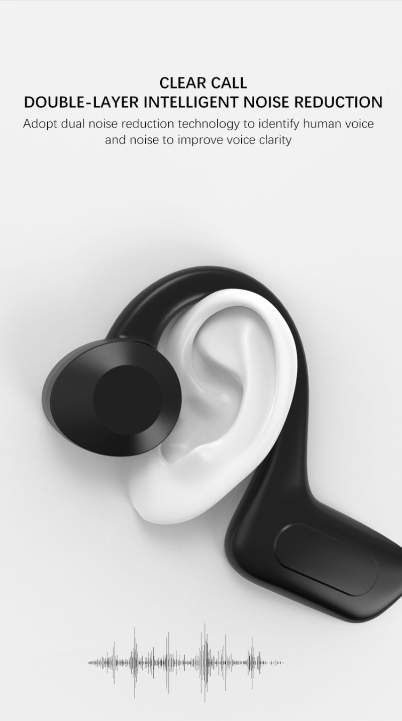 Earphones Wireless Bluetooth Bone Conduction Headphones Neckband Sport Headset with TF Card MP3 Player For Android IOS_voghion.com