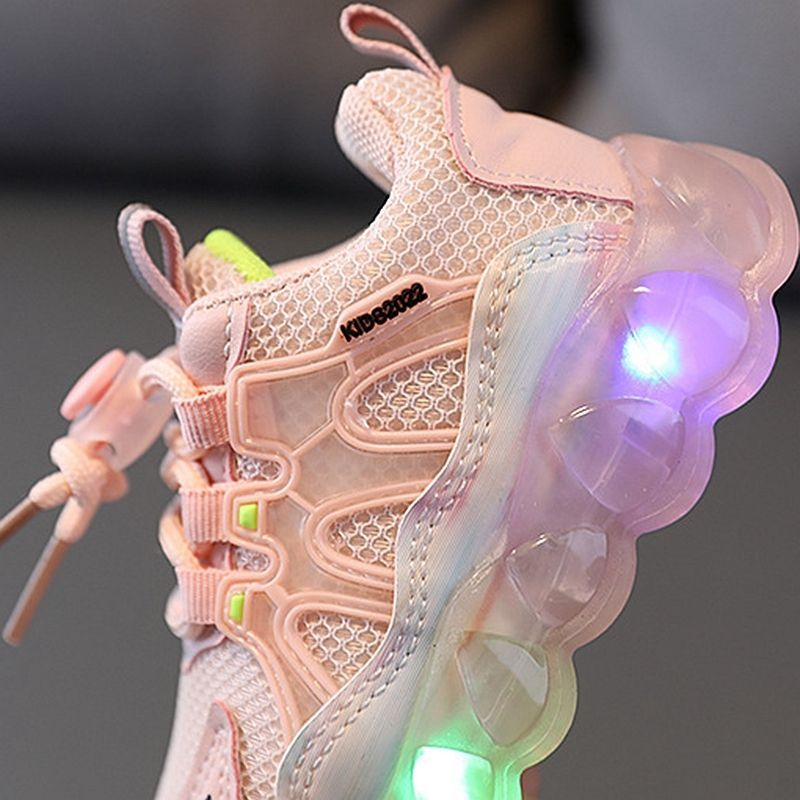 Kinder Turnschuhe mit LED-Leuchten für Jungen und Mädchen, atmungsaktiv, Laufschuhe, Cartoon-Design, Tennisschuhe_voghion.com