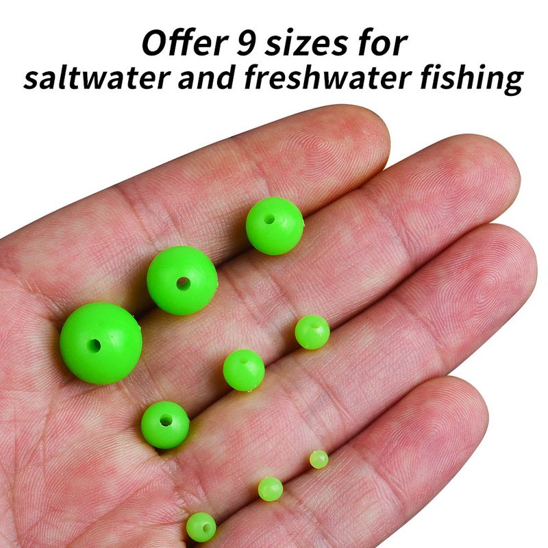 Świecąca okrągła perła nocna do połowu ryb morskich, kosmiczne fasolki, stop, plastikowe fluorescencyjne koraliki, akcesoria, 1000 sztuk/worek_voghion.com