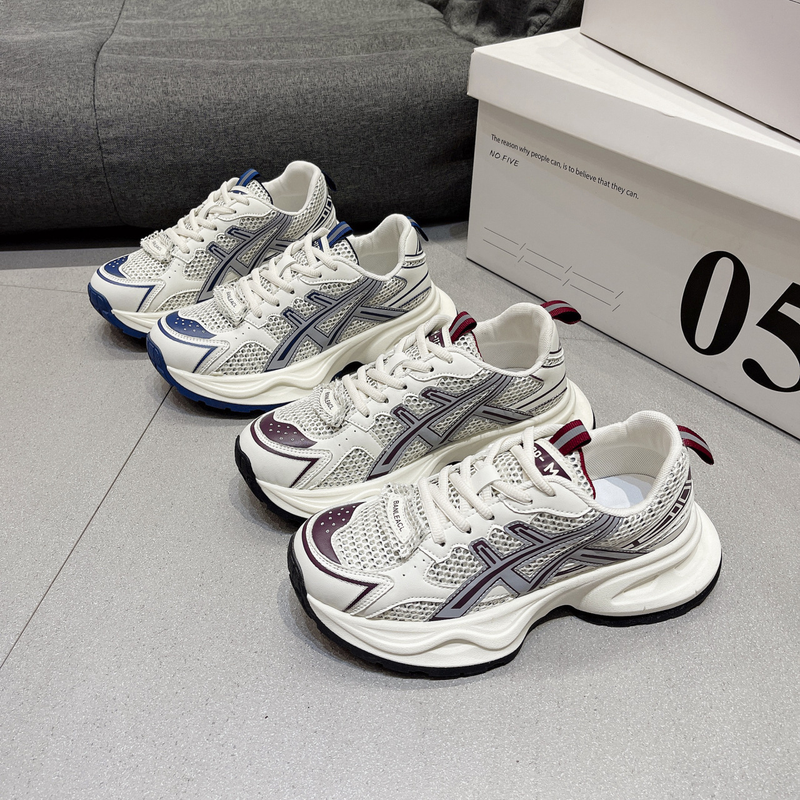 Show Feet Small European Daddy Shoes Damen Herbst 2023 Neue atmungsaktive Sportschuhe mit dicker Sohle All-Match-Laufschuhe_voghion.com