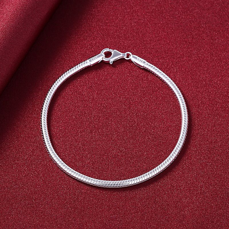 Bracelet en os de serpent rond et massif pour hommes et femmes, marque de bijoux hip-hop haut de gamme à la mode avec chaîne en argent_voghion.com
