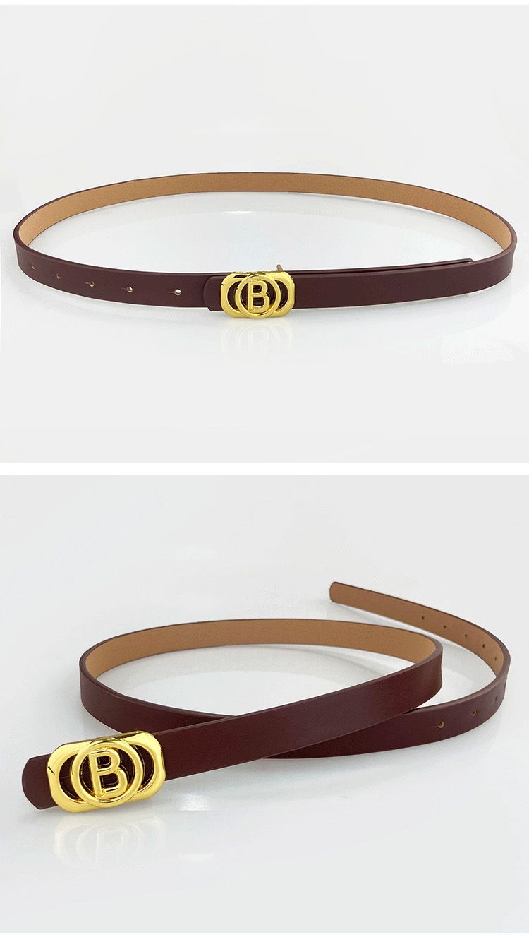 Cintura sottile da donna Cintura in PU con decorazione della gonna da abito versatile alla moda di qualità medio-alta_voghion.com