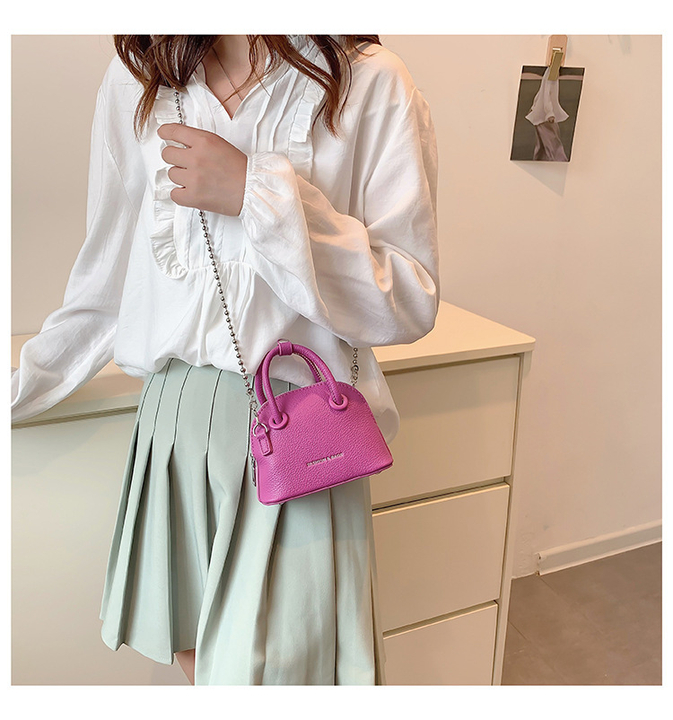 Small Chain Bag For Women 2023 New Fashion Litchi Pattern Mini Shell Bag For Women Fashion Bags Temperament Handheld Oblique_voghion.com