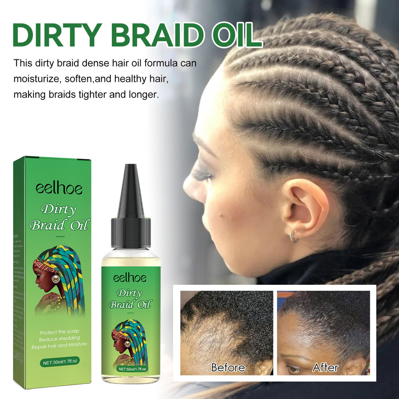 Dense EELHOE Braid Hair Oil Deterge il cuoio capelluto, ammorbidisce i capelli, nutre previene la caduta, rinforza e ripara i capelli_voghion.com