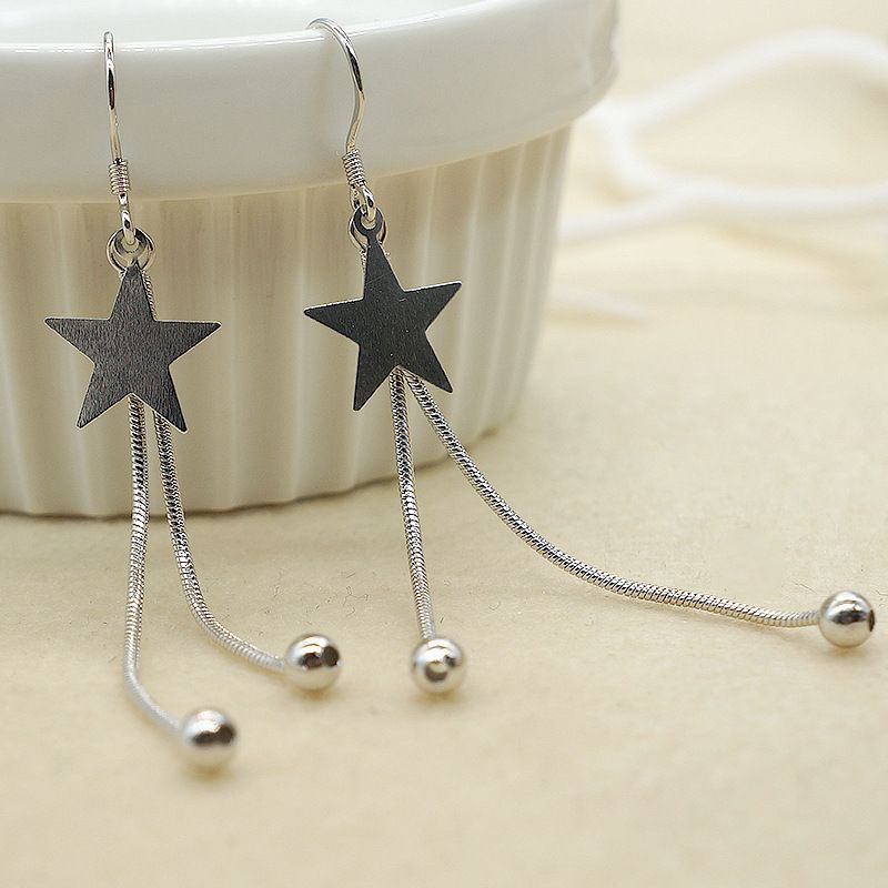 Orecchini a clip a forma di stella, stile elegante, nappa a forma di stella scintillante con un tocco di alta qualità, orecchini da sera per donna_voghion.com