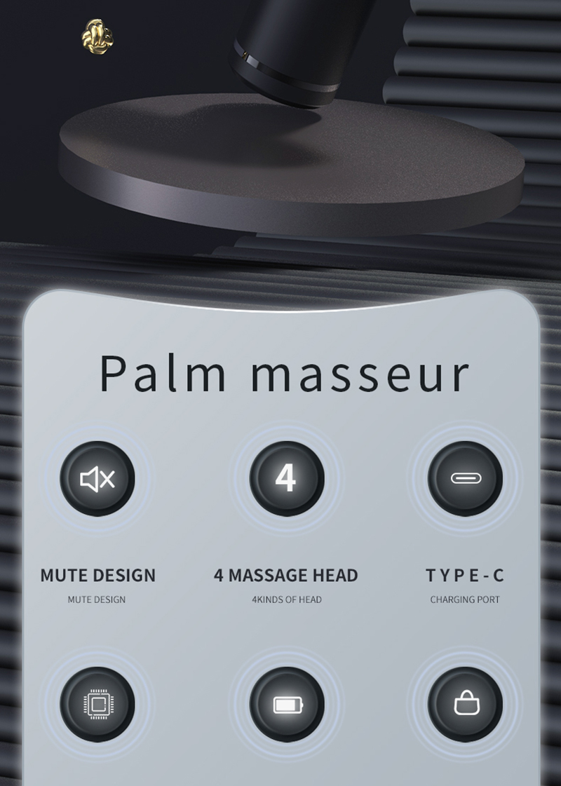 Portable LCD Massage Gun Eilctric Mini Handheld Percussion Pistol Massager Deep Tissue Muscle Relaxation Body Neck Pain_voghion.com