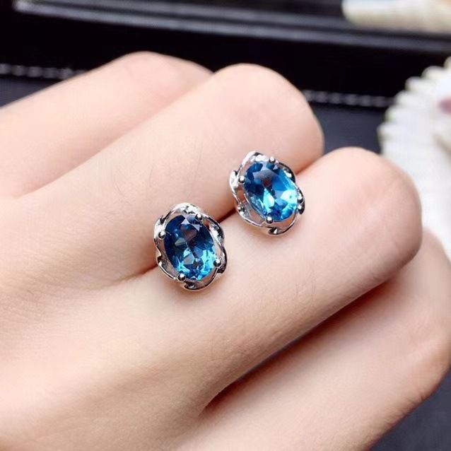 Einfache Frische Simulierte Rote Granat Aquamarin Topas Bunte Edelstein Mode Ohrringe Schmuck Für Frauen_voghion.com
