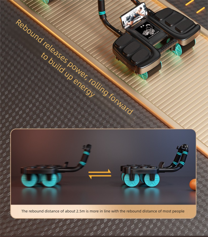 Neues intelligentes Vierrad-Muskeltrainingsgerät mit automatischer Rückprallfunktion und sechs Ellbogenstützen für Bauchmuskelübungen_voghion.com