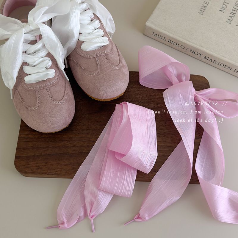Sweet Ribbon Shoelaces Organza Chiffon Colorful Lace Ballet Style Sneakers Canvas Shoes Women's Shoelaces_voghion.com