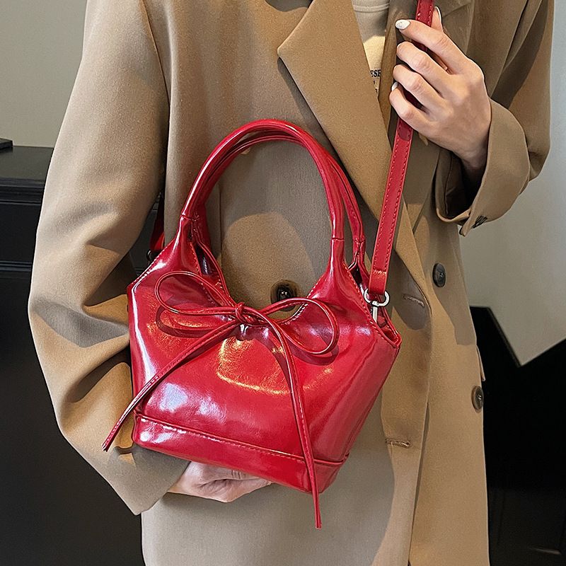 Borsa a tracolla con fiocco alla moda per donna, borsa casual di alta qualità da ascella, borsa da sposa rossa_voghion.com