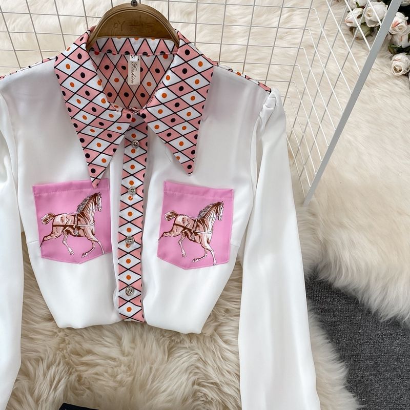Chemise ample à manches longues pour femmes, ensemble deux pièces, jupe taille haute, jupe courte, printemps_voghion.com