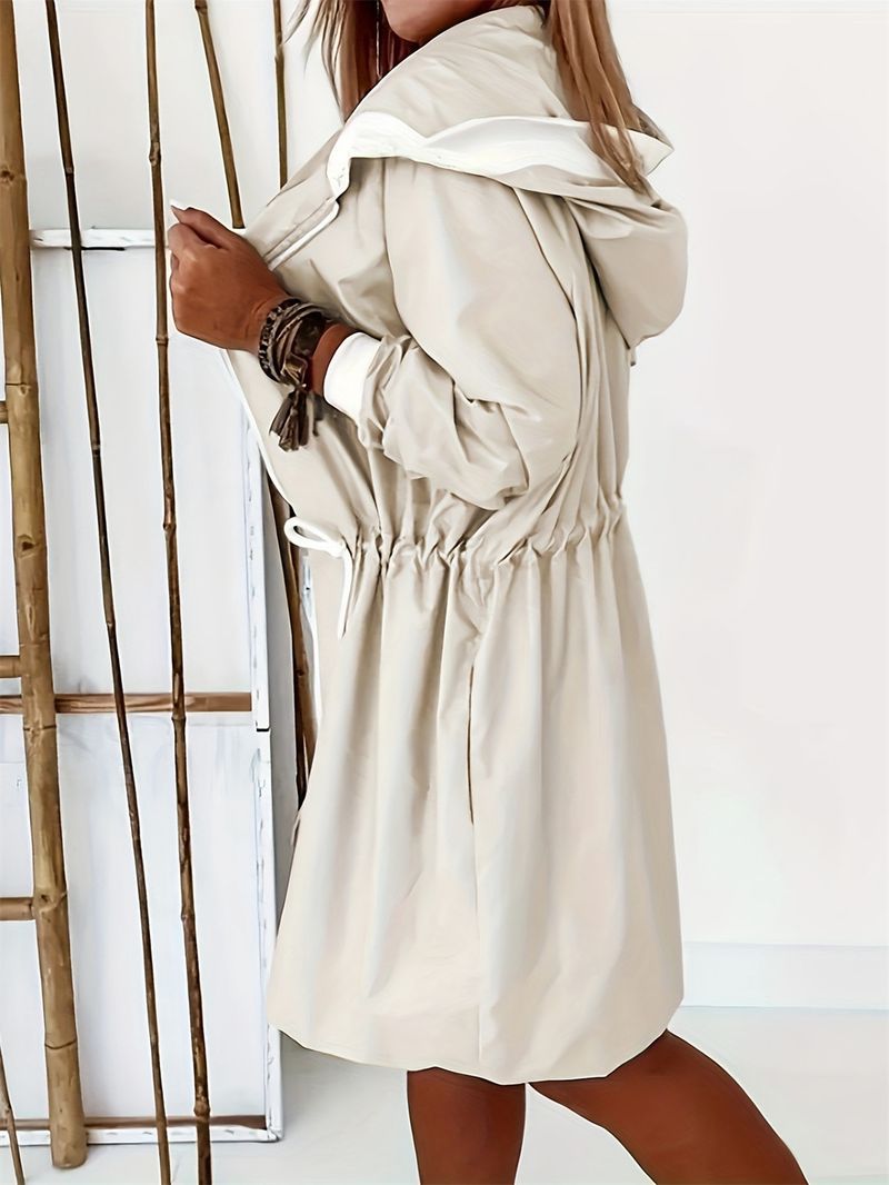 Women's Clothing Autumn And Winter Casual Simple Hooded Women's Windbreaker Summer New Style Jacket_voghion.com