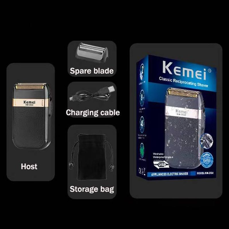 Elektrisch scheerapparaat voor heren, oplaadbaar retro-scheerapparaat via USB_voghion.com