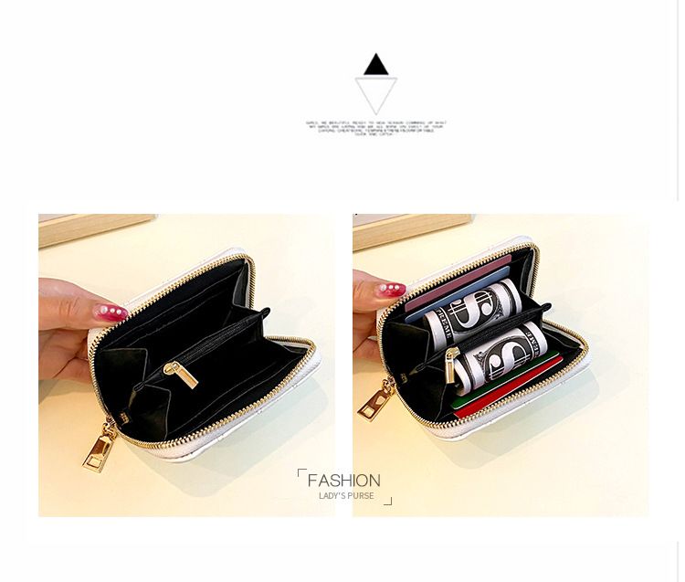 2024 neue Karte Tasche frauen Kurze Reißverschluss Handtasche Bestickt Thread Null Brieftasche_voghion.com