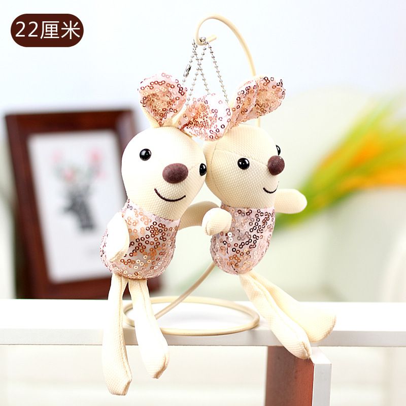 Peluche con paillettes adorabile coniglietto giocattolo carino bambola coniglio per borse abbigliamento e accessori_voghion.com