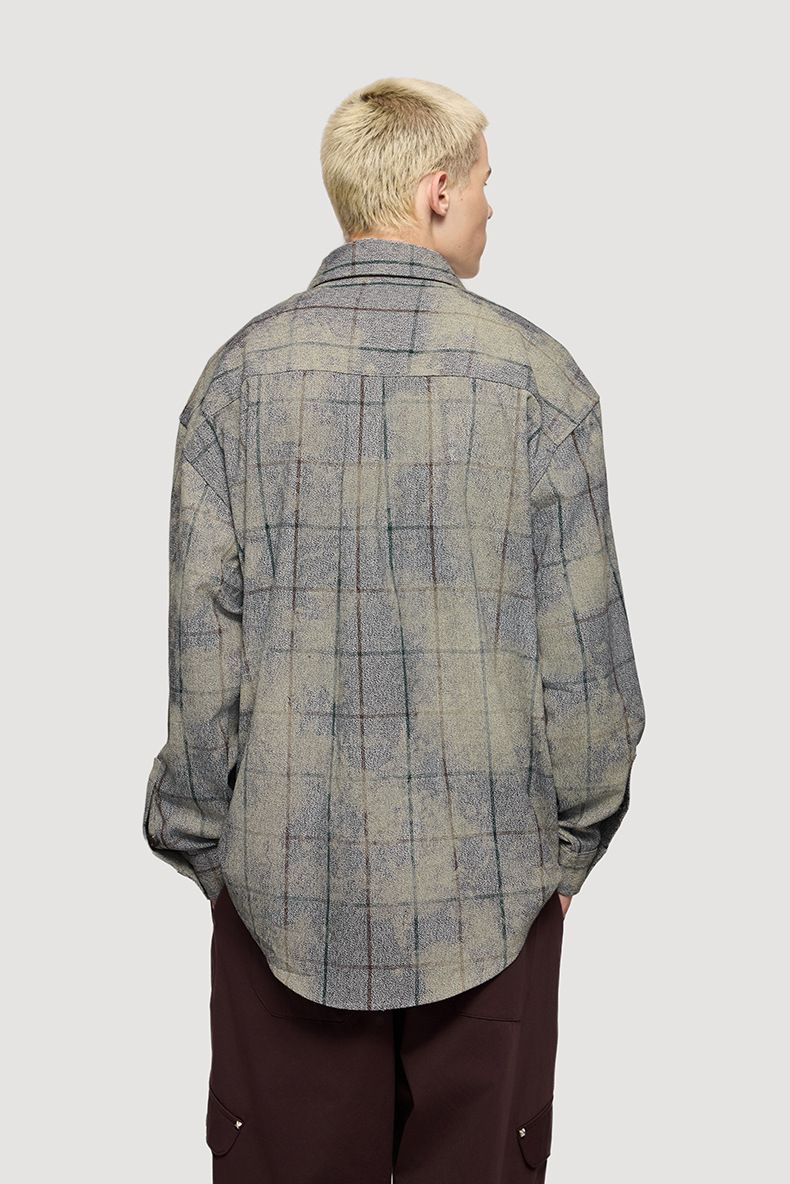 Camisa a cuadros de talla grande para hombre, estilo retro, informal, holgada, de manga larga_voghion.com