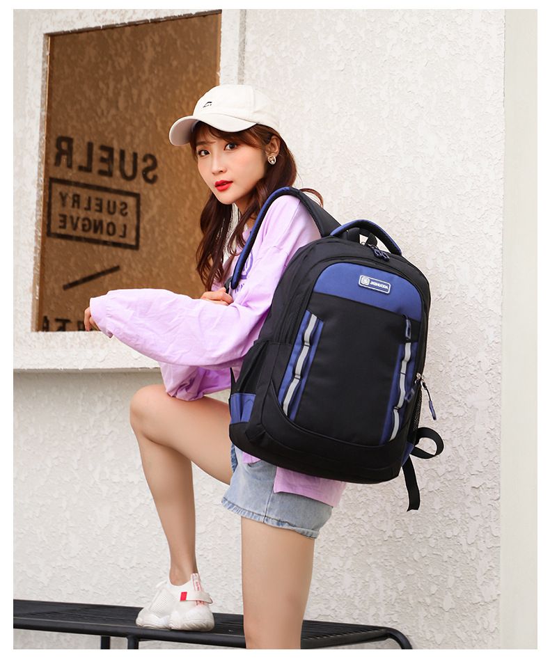 Damentaschen Computer-Schultasche für Mittelschüler, große Kapazität, modischer, reflektierender, wasserdichter Rucksack aus Oxford-Stoff_voghion.com