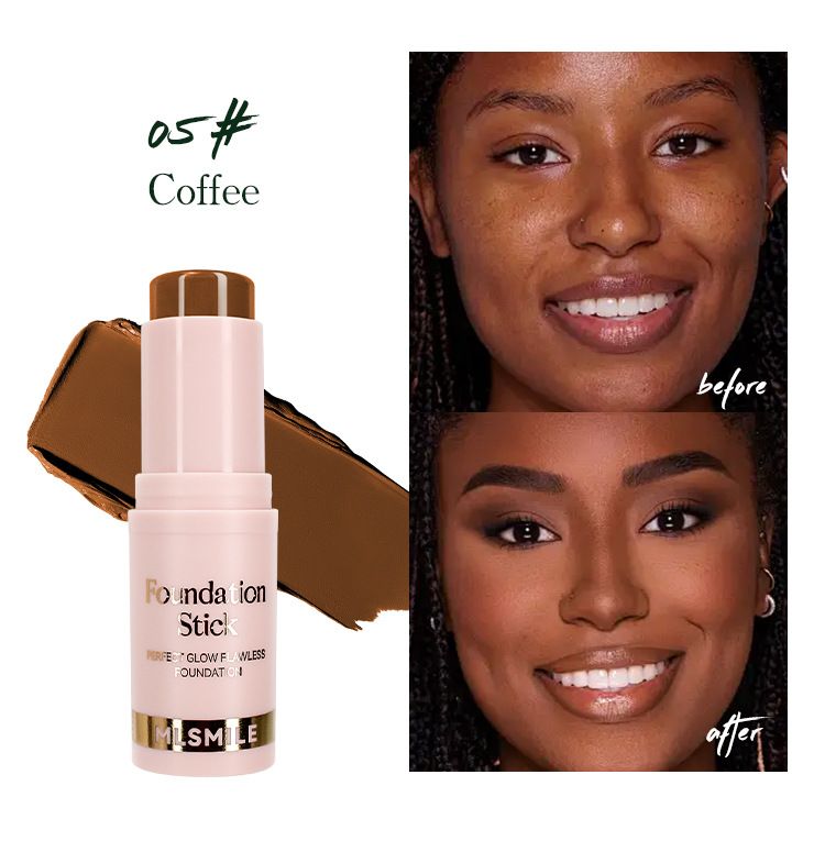 MLSMILE 6 Color Foundation Stick Waterproof And Sweat Proof Brightening Concealer Stick Light Matte Liquid Foundation_voghion.com