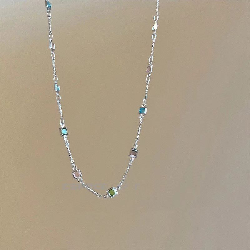 Collana colorata con dopamina, con catenina quadrata sottile e leggera estiva, di alta qualità, per le donne_voghion.com