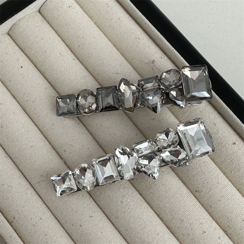 Forcina per capelli da donna in stile coreano, con fiocco in strass leggero di alta qualità, a forma di becco d'anatra, con frangia retrò e semplice clip laterale_voghion.com