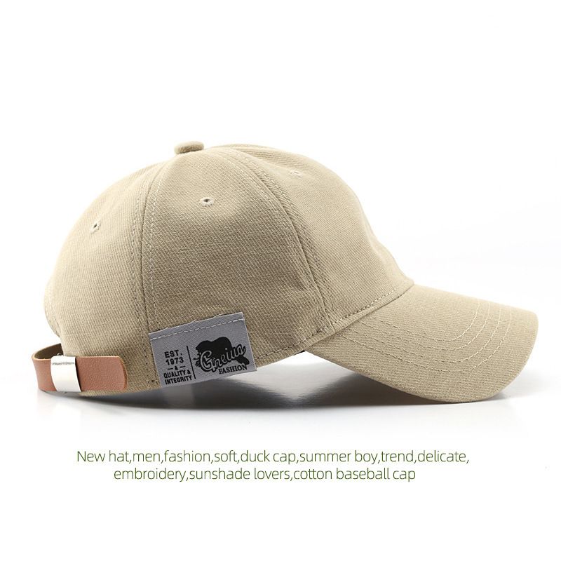 Koreanesch Moudemark Sticker Baseball Hutt fir Männer a Fraen Koppel All-Match Fréijoers- a Summer Sonnenhut Retro Soft Top Pure Baumwoll Kappe_voghion.com