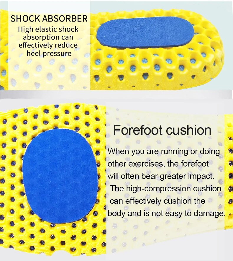 Memory Foam Shoes Sole Mesh Deodorant Breathable Cushion Running For Feet Man Women Orthopedic Insoles_voghion.com