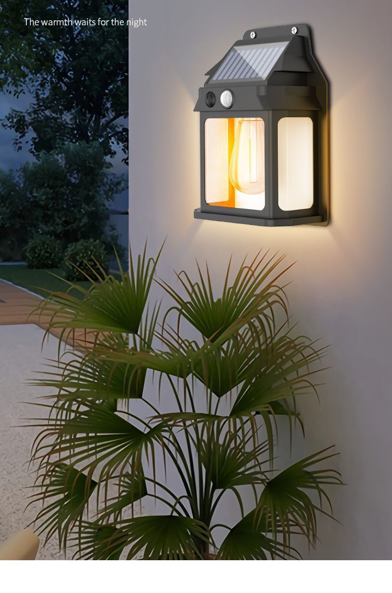 Applique murale LED à capteur solaire pour balcon, entrée, jardin, cour, étanche_voghion.com