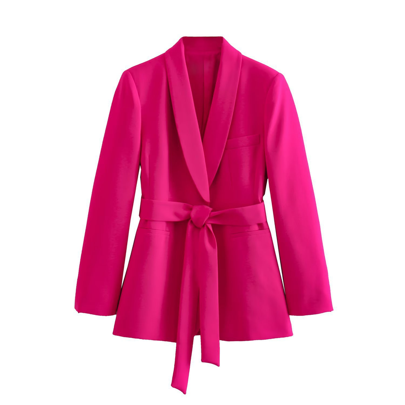 2023 Spring New Women's Clothing Belted Casual Blazer + Pants Set_voghion.com