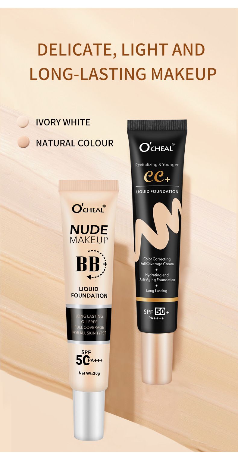 OCHEALbb Cream Plain Isolation Cream Aufhellender Hautton Flüssige Foundation Concealer Langanhaltend und nicht leicht zu entfernen Make-up-Grundierung 3 Jahre lang_voghion.com