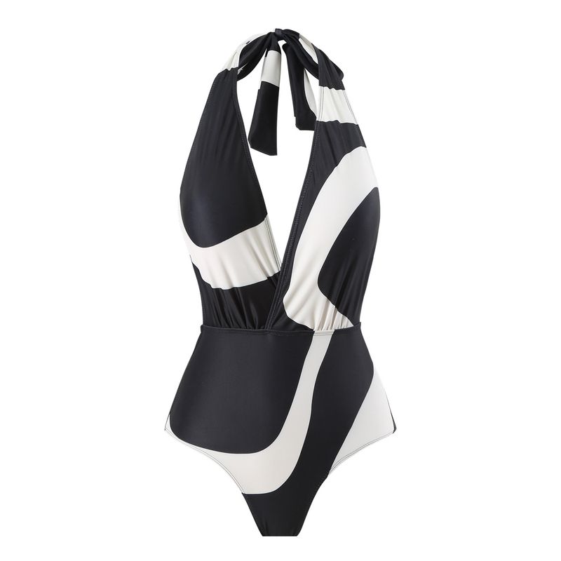 Einteiliger Badeanzug für Damen, Chiffon-Strandkleid-Set_voghion.com