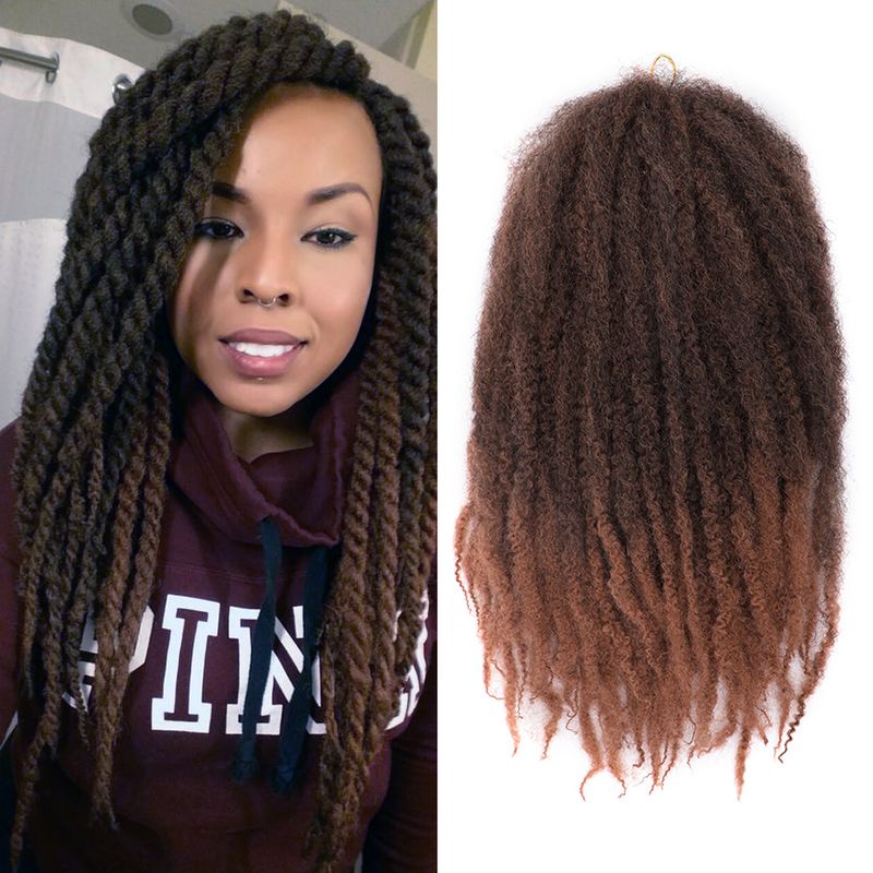 Marley Twist Braiding Hair 18 Inch Marley Twist Hair Twist Hair Afro Kinky Curly Crochet Hair Synthetic Marley Hair Extensions_voghion.com