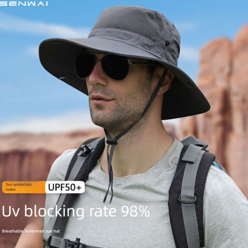 Fischerhut für Herren, UV-Schutz, für Wandern, Angeln, Radfahren, Sonnenschutz, Visier_voghion.com