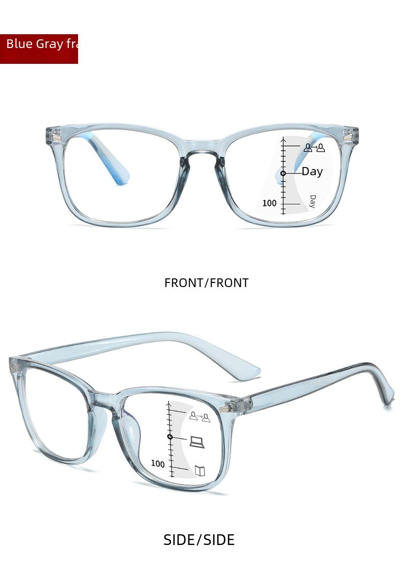 Nuovi occhiali da lettura progressivi multi-focus anti-luce blu con zoom automatico, funzione doppia luce da lontano e da vicino, presbiopia uomo e donna_voghion.com