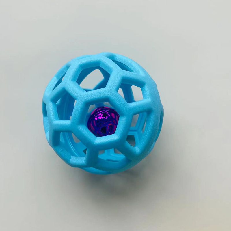Hollow Out Puppy Cat TPR Rubber Bell Pet Toy Ball_voghion.com