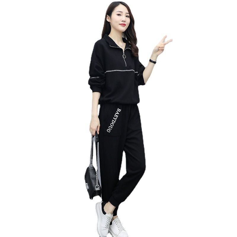 100kg Plus Size Women's Clothing For Chubby Sisters 2025 New Spring And Autumn Loose Zipper Stylish Youthful Two-Piece_voghion.com