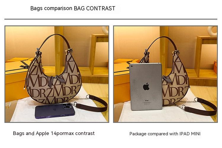 Schulter Tasche 2023 Neue Mode Druck Persönlichkeit Internet Celebrity Damen Unterarm Tasche Textur Kette Diagonal Tasche Beste Verkauf_voghion.com